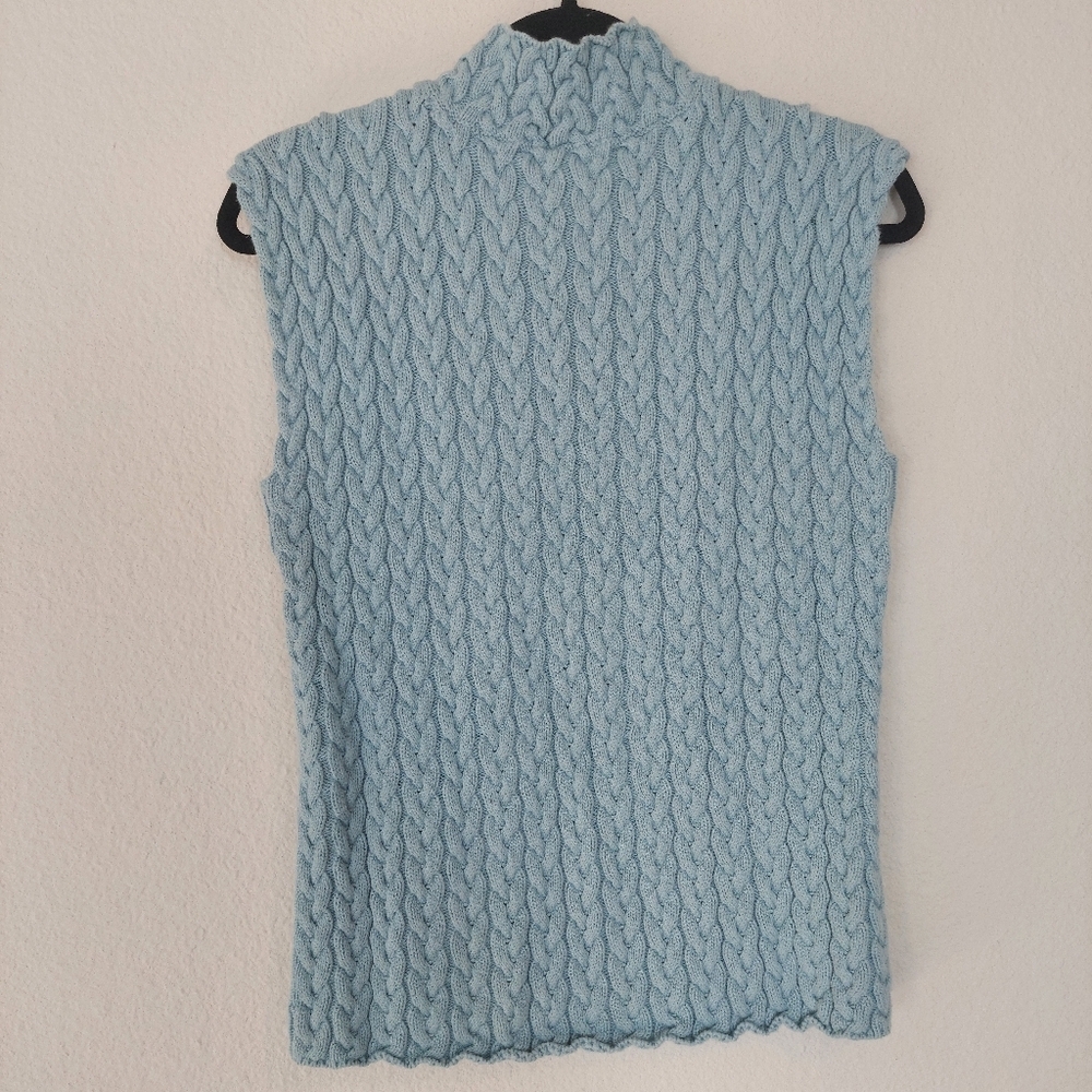 Realities Cable Knit Fisherman Scoopneck Sleeveless‎ Sweater Vest Size Meduim - Picture 4 of 7